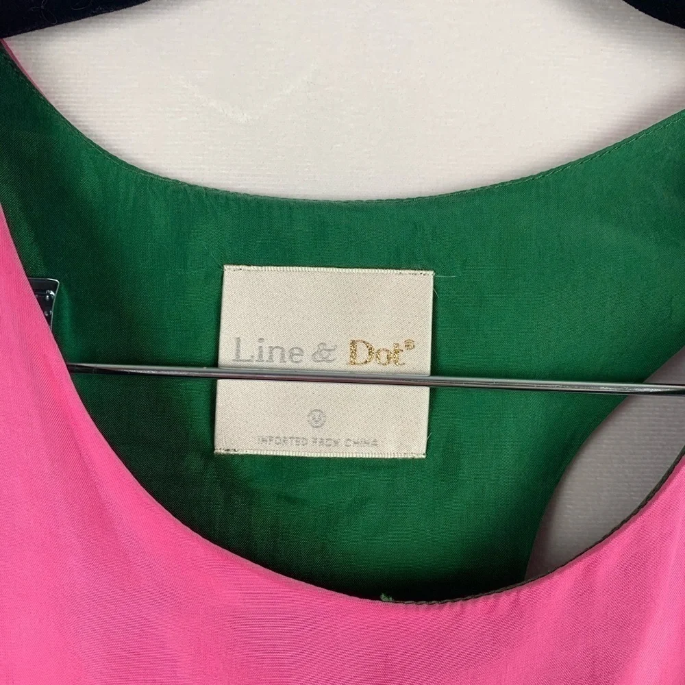 Line & Dot Racerback Fit & Flare‎ Pink Dress M NWT